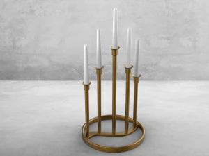 क्लासिक गोल्ड मोमबत्ती धारक 3D मॉडल