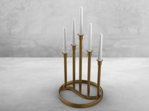 Classic Gold Candle Holder 3D Model
