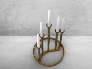 Classic Gold Candle Holder 3D Model