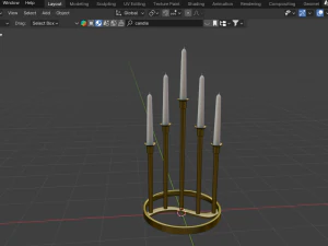 Classic Gold Candle Holder 3D Model