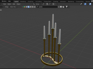 Classic Gold Candle Holder 3Dモデル