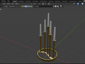 Classic Gold Candle Holder 3D Model