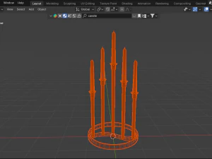 Classic Gold Candle Holder 3D Model