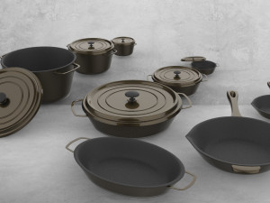 Cast iron cookware 3D Model