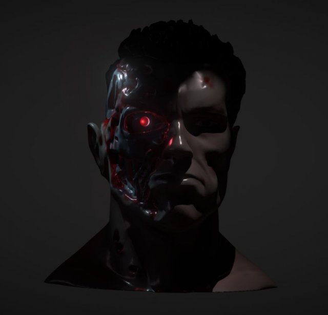 terminator inspirited bust 3d Modelo de Impressão 3D .c4d .max .obj .3ds .fbx .stl .blend 