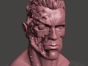terminator inspirited bust 3d 3D Print Model