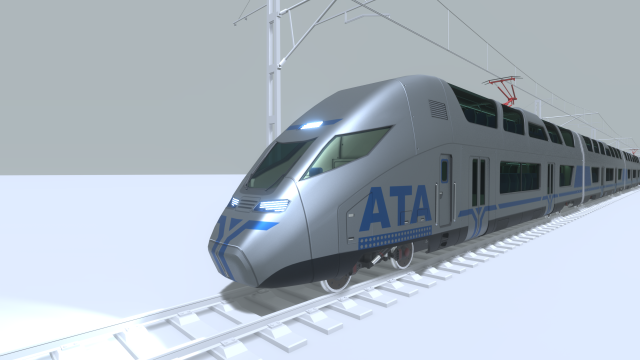 high-speed train 3D Модель .c4d .max .obj .3ds .fbx .stl .blend 