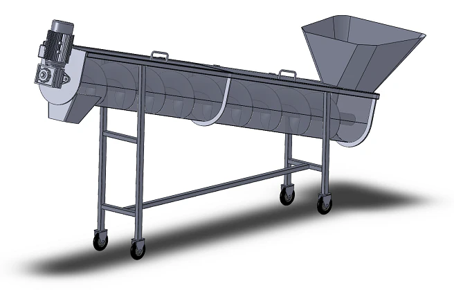 food machinery - screw conveyor 3D Model .c4d .max .obj .3ds .fbx .stl .blend 