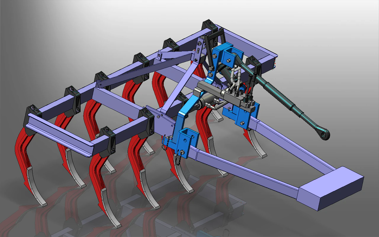 sistema hidr&aacute;ulico del anclaje del tractor Modelo 3D .c4d .max .obj .3ds .fbx .stl .blend 