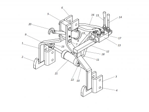 sistema hidr&aacute;ulico del anclaje del tractor Modelo 3D