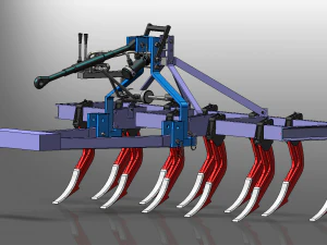sistema hidr&aacute;ulico del anclaje del tractor Modelo 3D
