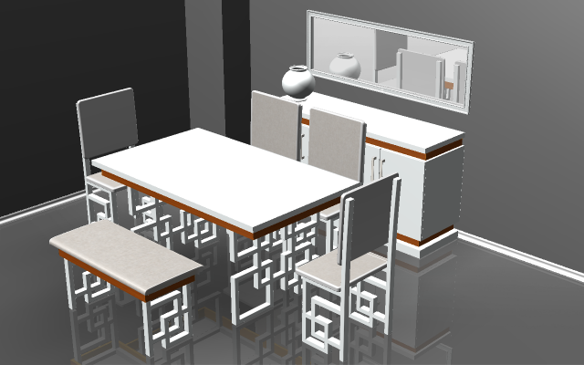 dining room set 3D-Modell .c4d .max .obj .3ds .fbx .stl .blend 