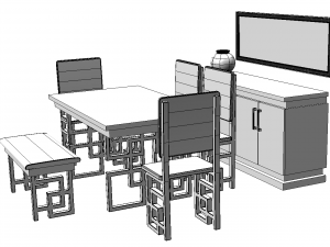 dining room set 3D-Modell