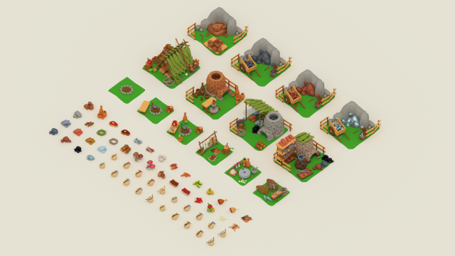 lowpoly - survival pack 3D-Modell .c4d .max .obj .3ds .fbx .stl .blend 