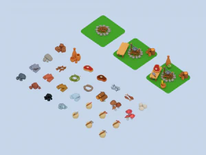lowpoly - survival pack 3D Model