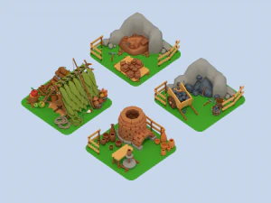lowpoly - survival pack 3D Model