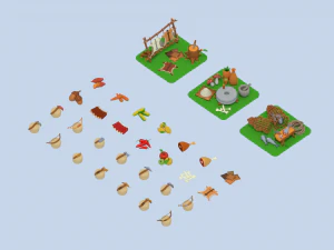 lowpoly - survival pack 3D Model
