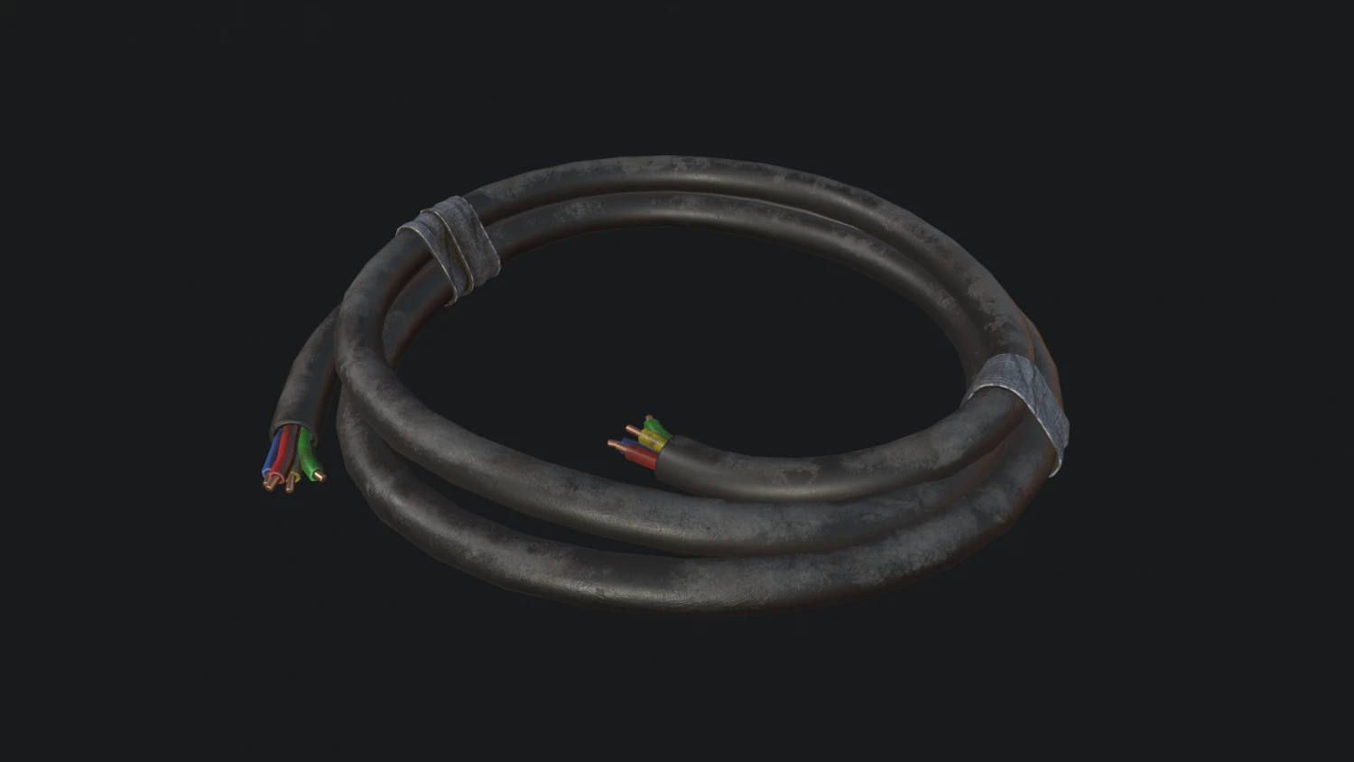 Cable Coil 3D Model .c4d .max .obj .3ds .fbx .stl .blend 