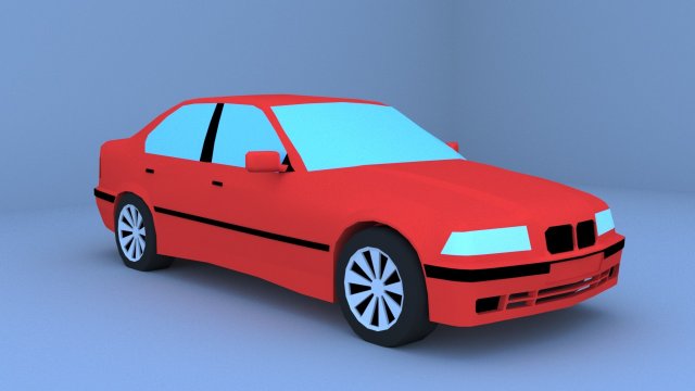 low poly e36 3D 모델 .c4d .max .obj .3ds .fbx .stl .blend 