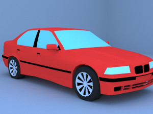 low poly e36 3D 모델