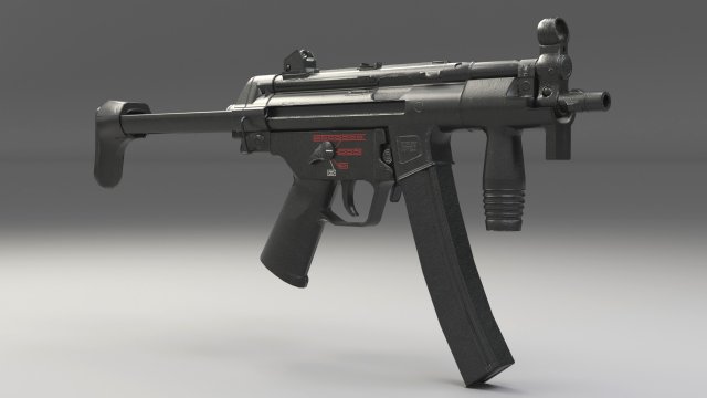 mp5k-pdw module - structural - low-poly 3D Model .c4d .max .obj .3ds .fbx .stl .blend 