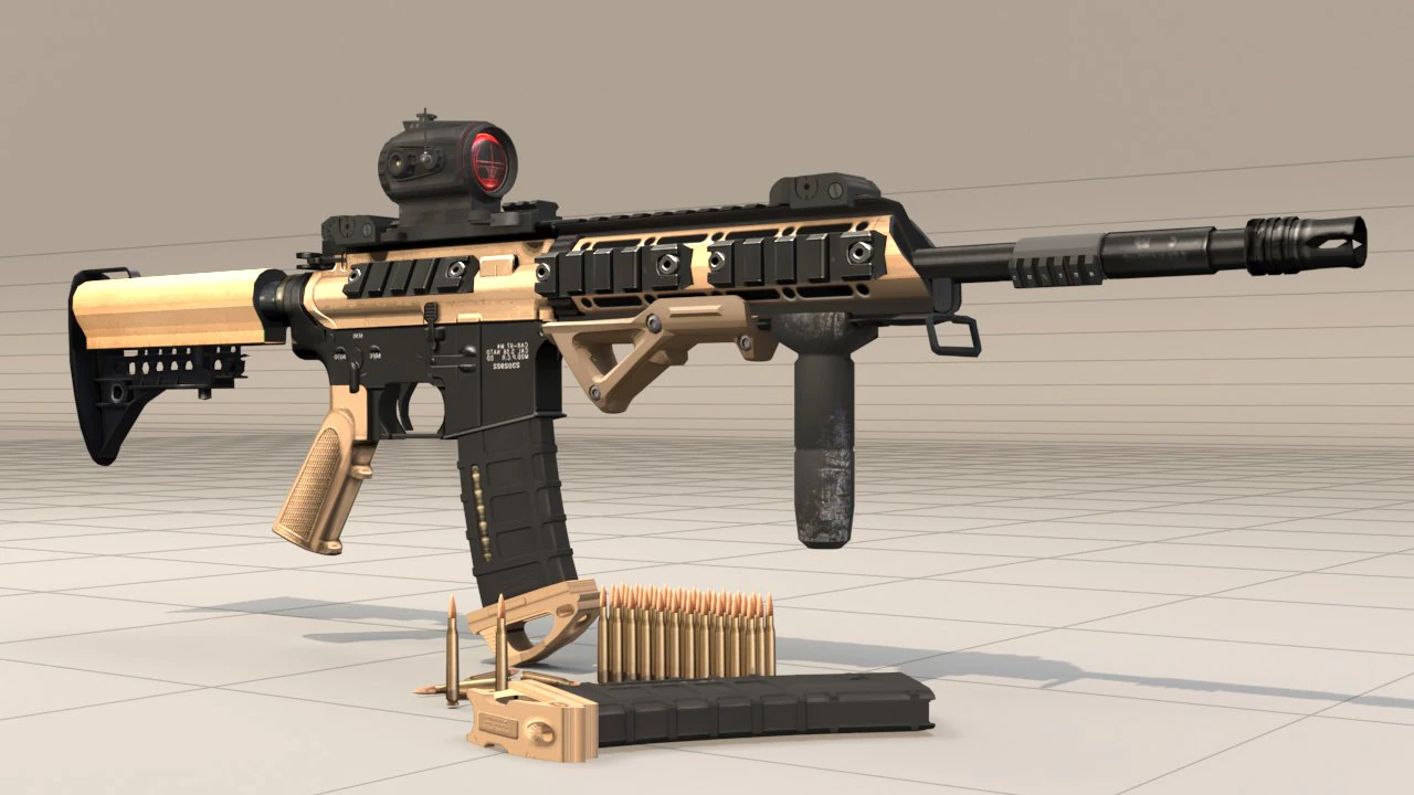 geweermodel ar15 3D Model .c4d .max .obj .3ds .fbx .stl .blend 