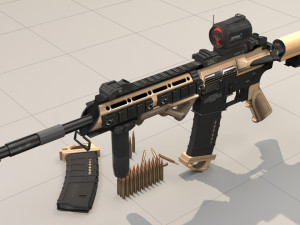 rifle model ar15 3D Модель