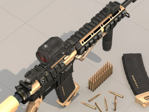 rifle model ar15 3D Модель