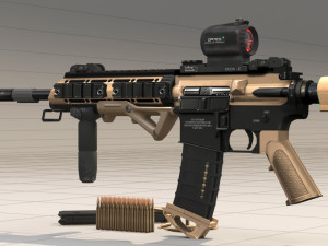 rifle model ar15 3D Модель