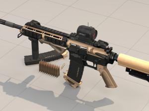rifle model ar15 3D Модель