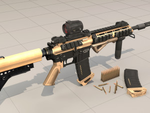 rifle model ar15 3D Модель