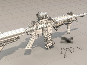 rifle model ar15 3D Модель