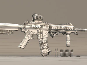geweermodel ar15 3D Model