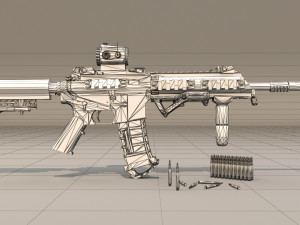 rifle model ar15 3D Модель