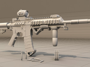 rifle model ar15 3D Модель