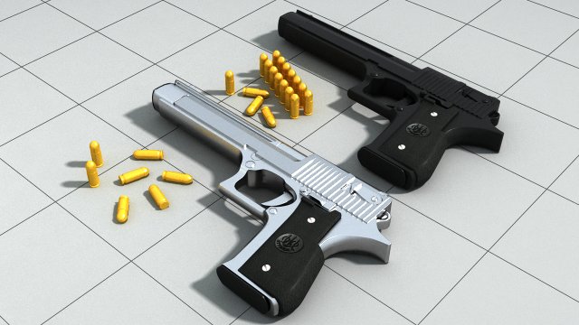 3d pistolet print model Modèle 3D .c4d .max .obj .3ds .fbx .stl .blend 