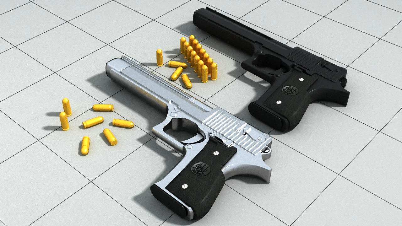 3d pistolet print model 3D Model .c4d .max .obj .3ds .fbx .stl .blend 