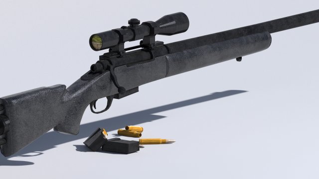 m24 sniper rifle low-poly Modèle 3D .c4d .max .obj .3ds .fbx .stl .blend 