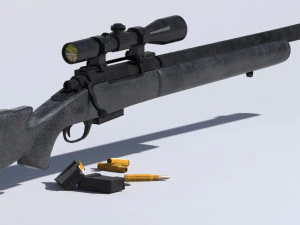 senapan sniper m24 poli rendah Model 3D