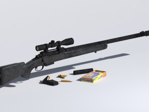 m24 sniper rifle low-poly Modèle 3D