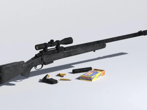 m24 sniper rifle low-poly 3D Model