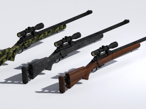 m24 sniper rifle low-poly Modèle 3D