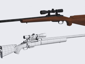 m24 sniper rifle low-poly Modèle 3D