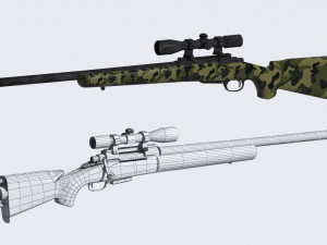 m24 sniper rifle low-poly Modèle 3D