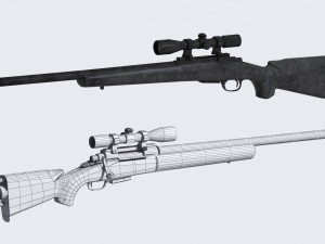 m24 sniper rifle low-poly Modèle 3D