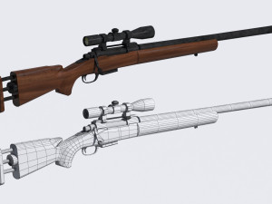 m24 sniper rifle low-poly Modèle 3D
