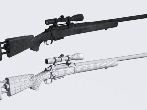 m24 sniper rifle low-poly Modèle 3D