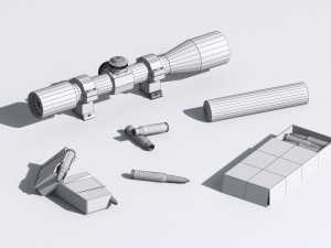 m24 sniper rifle low-poly Modèle 3D