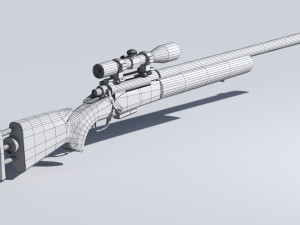 m24 sniper rifle low-poly Modèle 3D