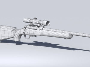 m24 sniper rifle low-poly Modèle 3D